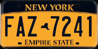 NY license plate FAZ7241