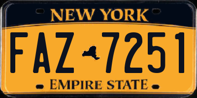 NY license plate FAZ7251