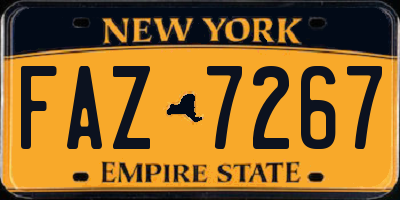 NY license plate FAZ7267