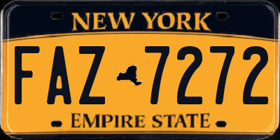 NY license plate FAZ7272