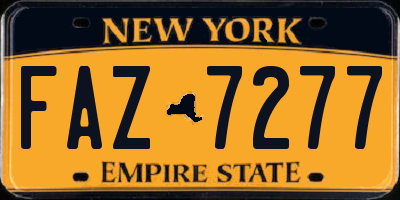 NY license plate FAZ7277