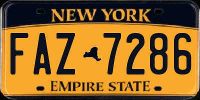 NY license plate FAZ7286
