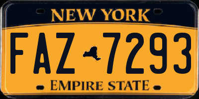 NY license plate FAZ7293