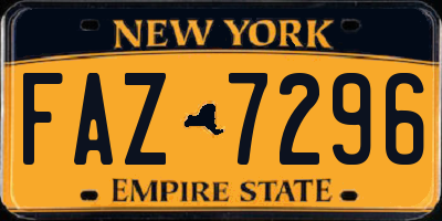 NY license plate FAZ7296