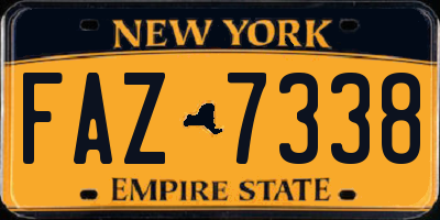 NY license plate FAZ7338
