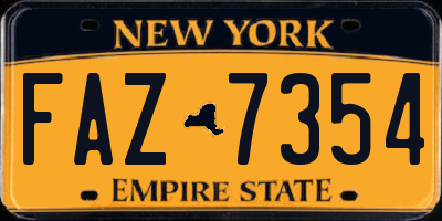 NY license plate FAZ7354