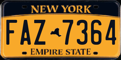 NY license plate FAZ7364