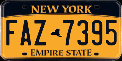 NY license plate FAZ7395