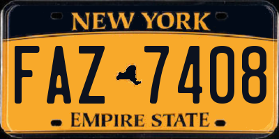 NY license plate FAZ7408