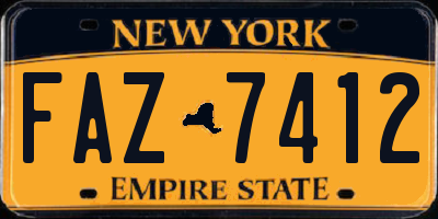 NY license plate FAZ7412