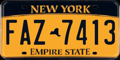 NY license plate FAZ7413