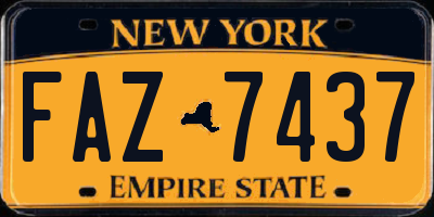 NY license plate FAZ7437