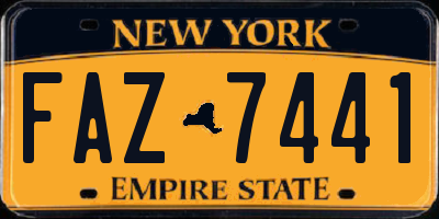 NY license plate FAZ7441