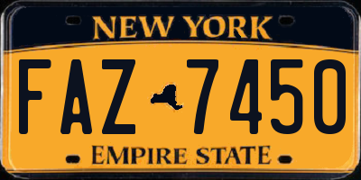 NY license plate FAZ7450