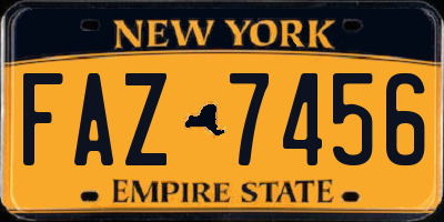 NY license plate FAZ7456