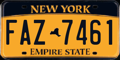 NY license plate FAZ7461