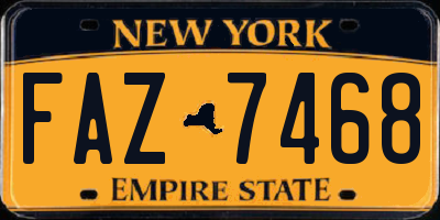 NY license plate FAZ7468