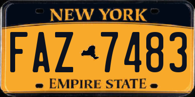 NY license plate FAZ7483