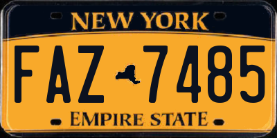 NY license plate FAZ7485