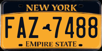 NY license plate FAZ7488