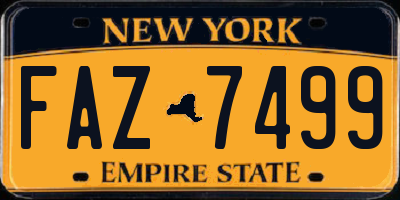 NY license plate FAZ7499