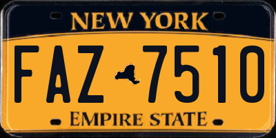 NY license plate FAZ7510
