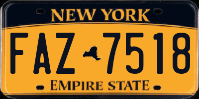 NY license plate FAZ7518