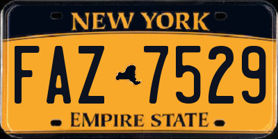 NY license plate FAZ7529