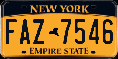 NY license plate FAZ7546