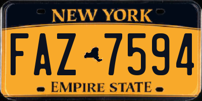 NY license plate FAZ7594