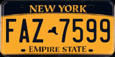 NY license plate FAZ7599