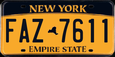 NY license plate FAZ7611