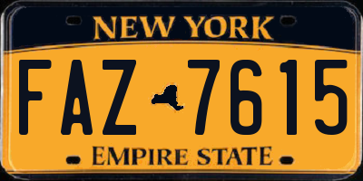 NY license plate FAZ7615