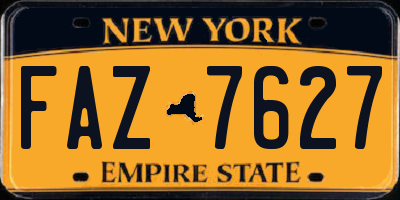 NY license plate FAZ7627