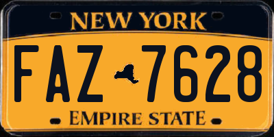 NY license plate FAZ7628