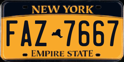 NY license plate FAZ7667