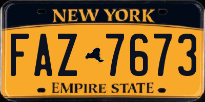 NY license plate FAZ7673