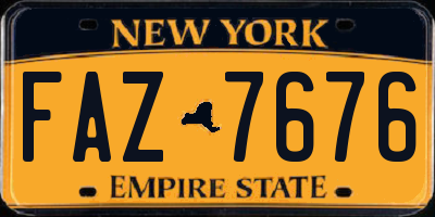 NY license plate FAZ7676