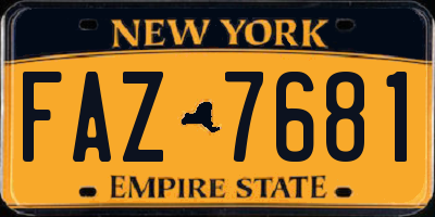 NY license plate FAZ7681