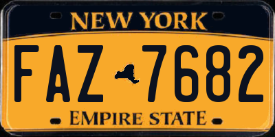 NY license plate FAZ7682