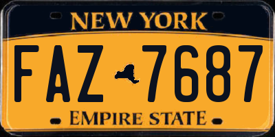 NY license plate FAZ7687