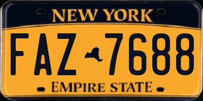 NY license plate FAZ7688