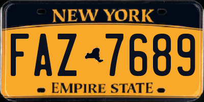 NY license plate FAZ7689