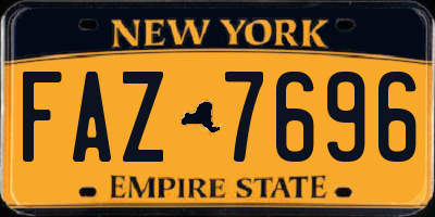 NY license plate FAZ7696