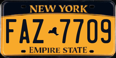 NY license plate FAZ7709