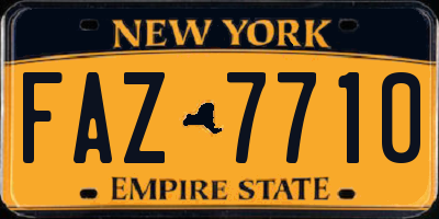 NY license plate FAZ7710