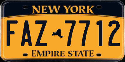 NY license plate FAZ7712