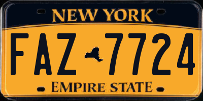 NY license plate FAZ7724