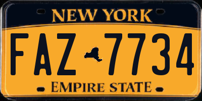 NY license plate FAZ7734