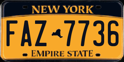 NY license plate FAZ7736